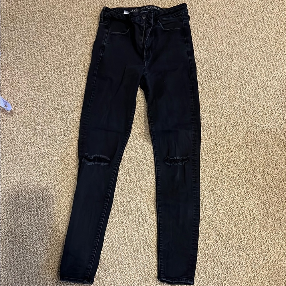 Black Distressed Skinny Jeans